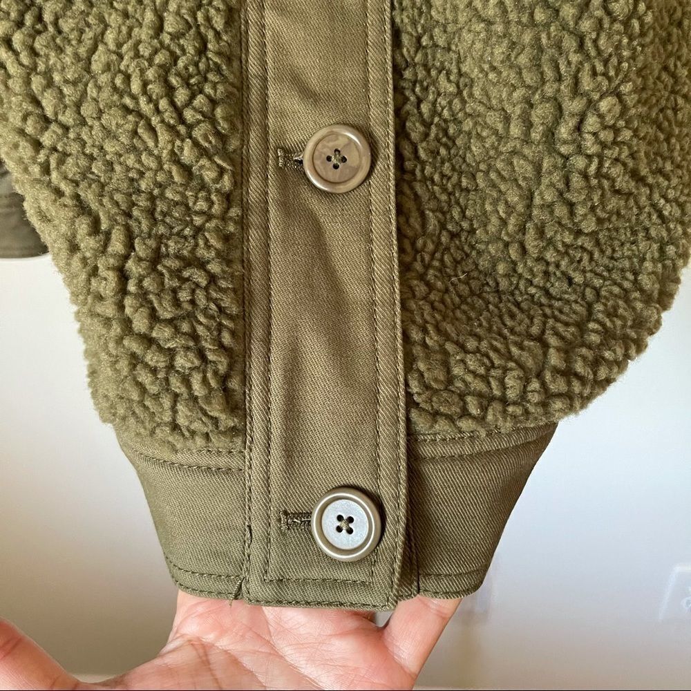 Madewell Olive Green Hybrid Sherpa Jacket NWT Medium - Picture 7 of 9